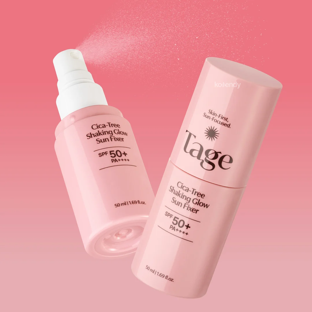 Tage - Cica-Tree Shaking Glow Sun Fixer SPF50+ PA++++ (Makyaj Sabitleyici ve Parlatıcı Güneş Koruyucu Sprey) 50ml (%15-%30 Lansman İndirimi)