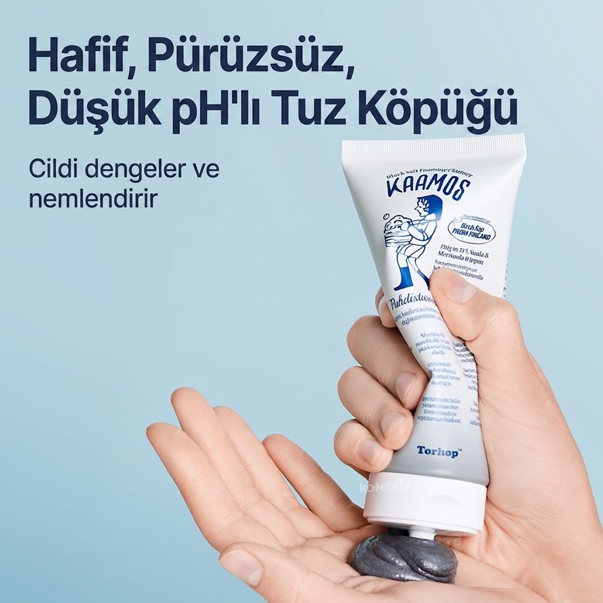 Torhop - Kaamos Black Salt Foaming Cleanser  (Arındırıcı ve Sebum Dengeleyici Siyah Tuz ve Kömür Tozlu Köpük Temizleyici) 130g (%15-%30 Lansman İndirimi)