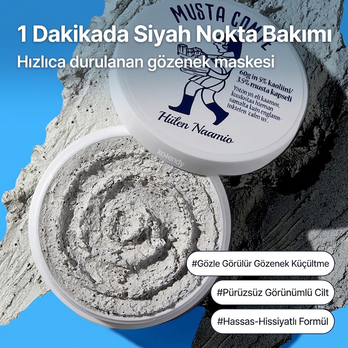 Torhop - Musta Conté Mask  (Gözenek ve Siyah Nokta Karşıtı Kömür Kapsülleri ve Doğal BHA İçeren Kil Maskesi) (%15-%30 Lansman İndirimi)