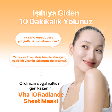 Klairs  - Vita 10 Radiance Sheet Mask (5'li) (Leke Önleyici ve Parlatıcı Lipozomal Glutatyon, Lotus PDRN ve 10'lu Vitamin Kompleksli Maske) 25ml