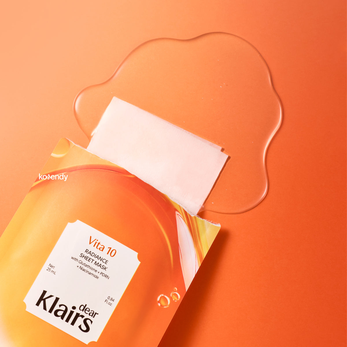 Klairs  - Vita 10 Radiance Sheet Mask (5'li) (Leke Önleyici ve Parlatıcı Lipozomal Glutatyon, Lotus PDRN ve 10'lu Vitamin Kompleksli Maske) 25ml