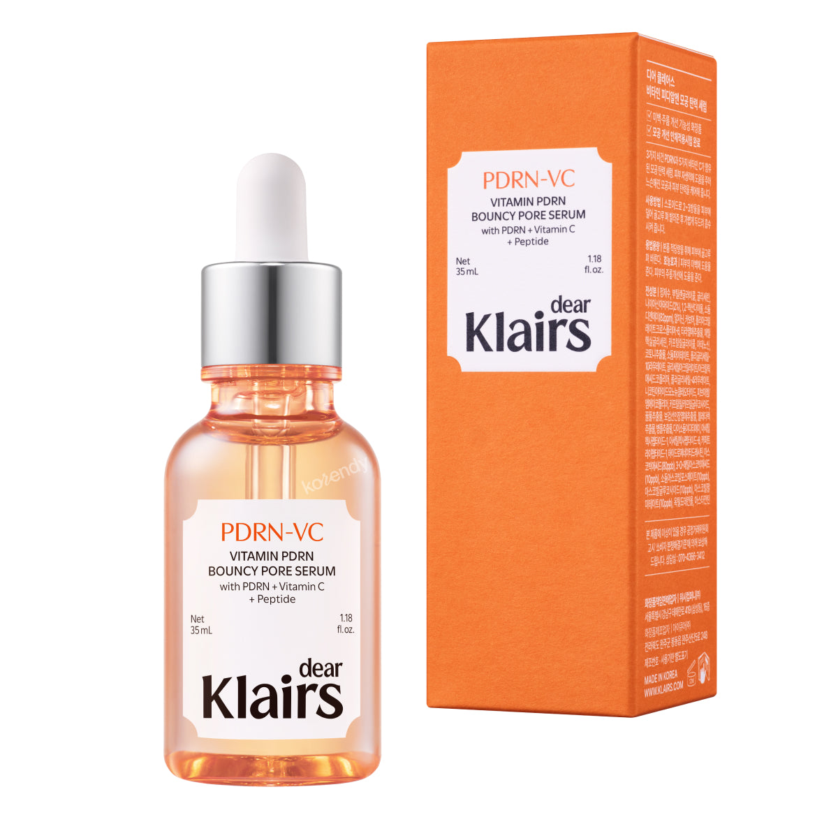 Klairs  - Vitamin PDRN Bouncy Pore Serum
(Geniş Gözenek ve Elastikiyet Kaybı Önleyici Bitkisel PDRN ve Lipozomal C Vitaminli Serum) 35ml
