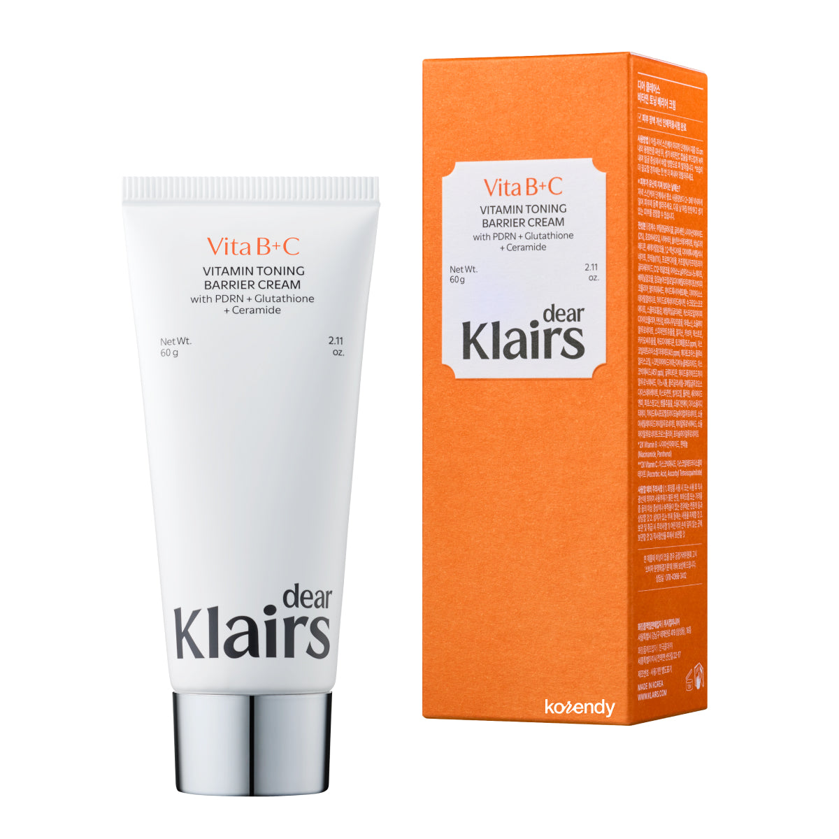 Klairs  - Vitamin Toning Barrier Cream (Cilt Bariyerini Destekleyici Parlatıcı Centella PDRN ve B+C Vitaminli Bariyer Kremi) 60g