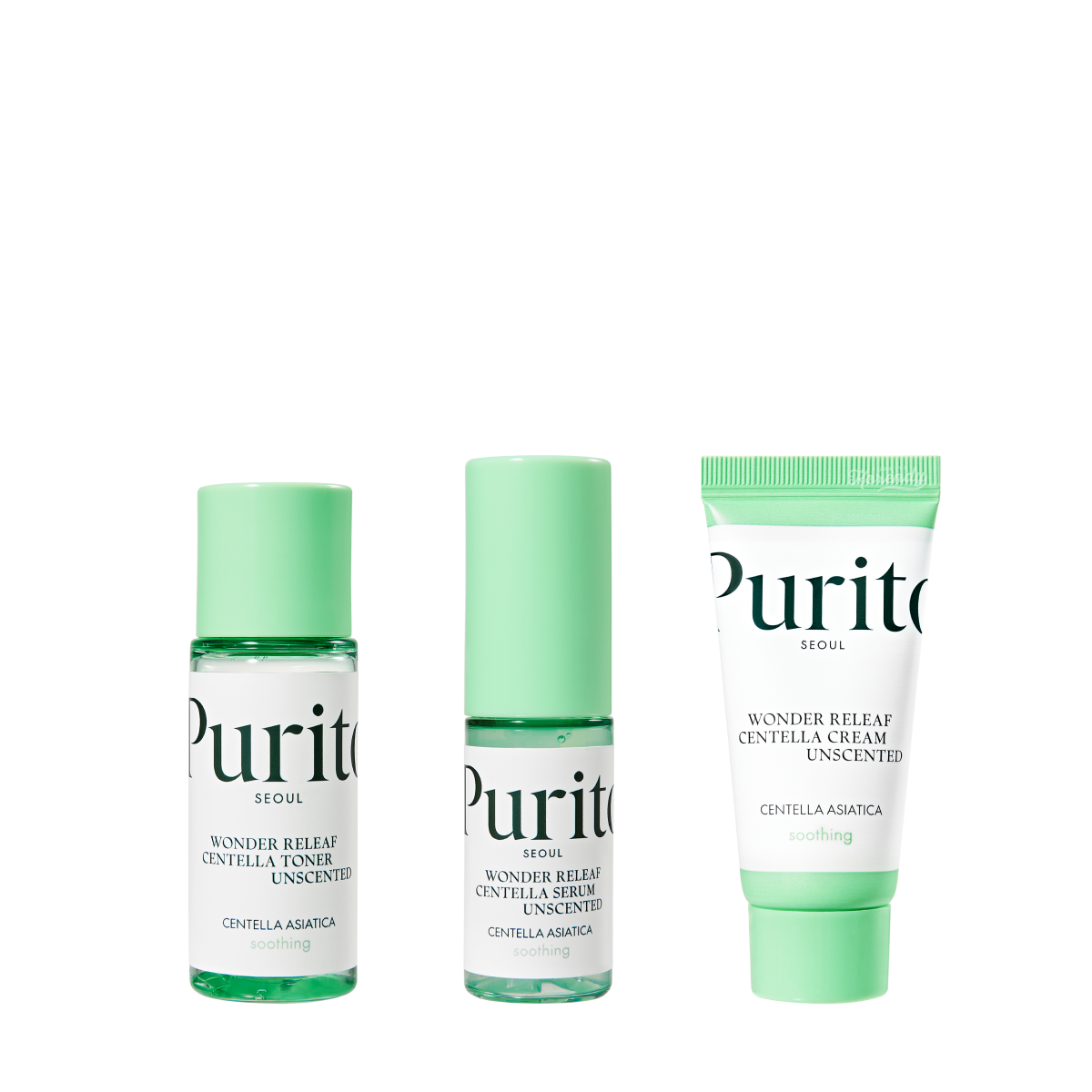 Purito - Wonder Releaf Centella Mini Kit Unscented (Centella Bakım Seti) 60ml