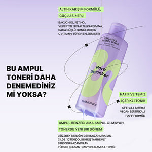 Mamonde - Pore Shrinker Bakuchiol Retinol Toner (Geniş Gözenek Önleyici ve Esneklik Koruyucu Retinollü Tonik) 200ml (%20 Lansman İndirimli)