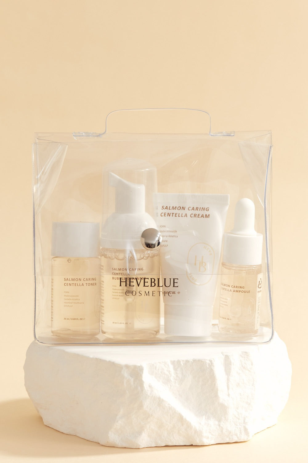Heveblue - Salmon Caring Centella Special Travel Kit Bag (30ml + 25ml + 13ml + 20ml) 