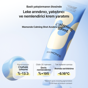 Mamonde - Calming Shot Azulene Cream (Isı Düşürücü ve Leke Karşıtı Mavi Azulenli Papatya Sulu Krem) 60ml