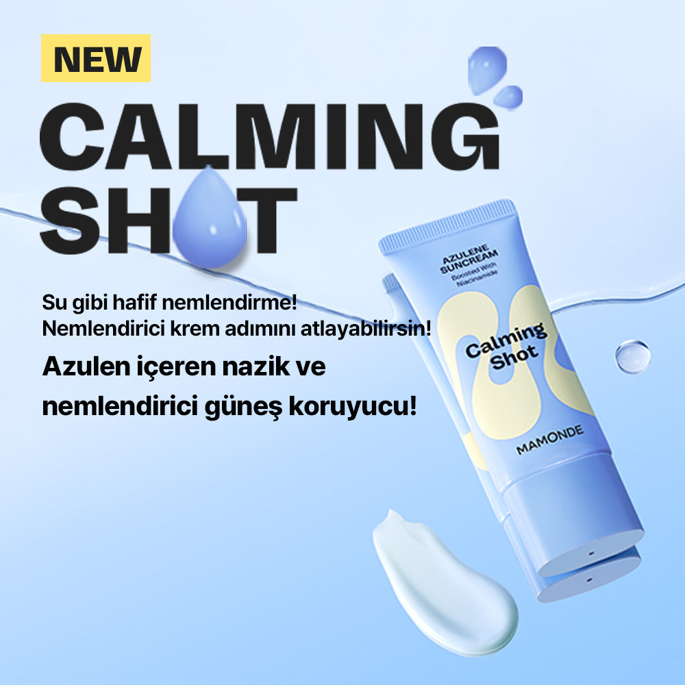 Mamonde - Calming Shot Azulen Sun Cream SPF50+ PA++++ (Stres Önleyici ve Nemlendirici Papatya Özlü ve Azulenli Güneş Kremi) 35ml (%20 Lansman İndirimli)