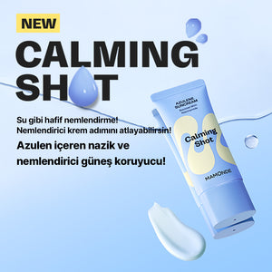 Mamonde - Calming Shot Azulen Sun Cream SPF50+ PA++++ (Stres Önleyici ve Nemlendirici Papatya Özlü ve Azulenli Güneş Kremi) 35ml (%20 Lansman İndirimli)