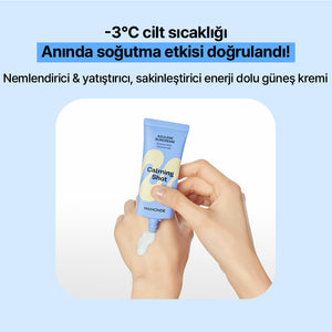 Mamonde - Calming Shot Azulen Sun Cream SPF50+ PA++++ (Stres Önleyici ve Nemlendirici Papatya Özlü ve Azulenli Güneş Kremi) 35ml (%20 Lansman İndirimli)