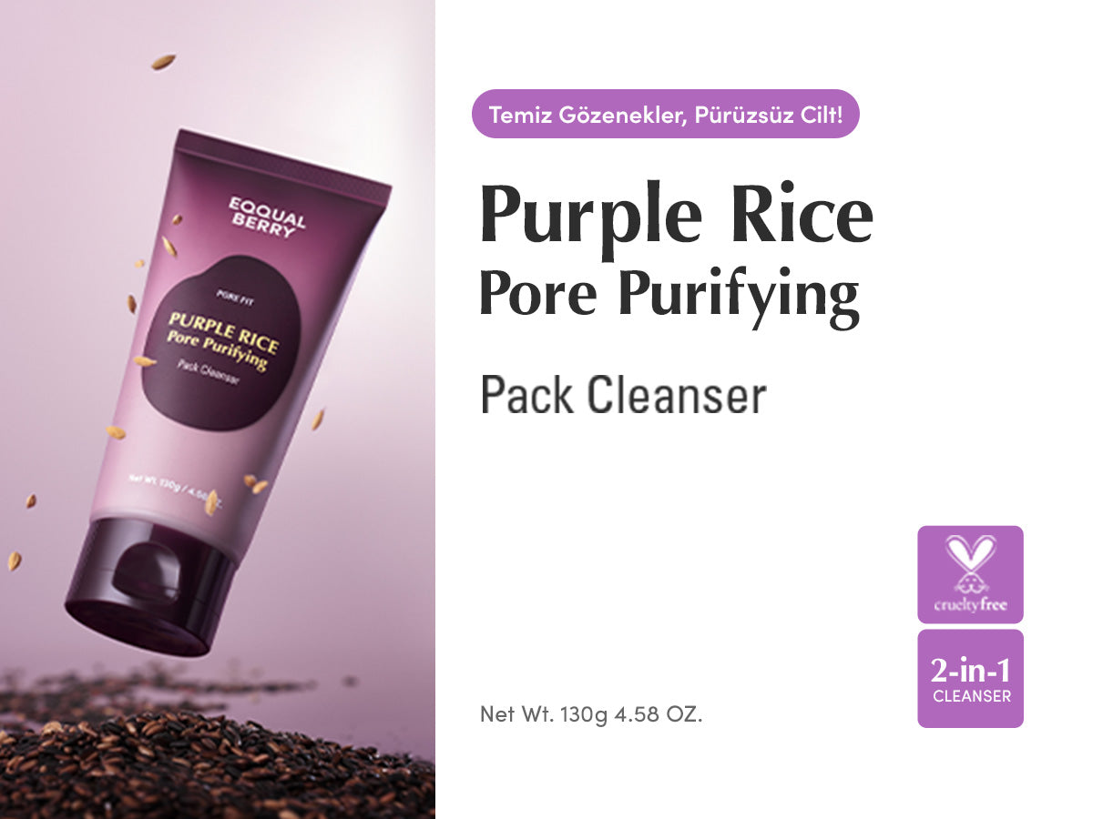 EqqualBerry - Purple Rice Pore Purifying Pack Cleanser (Geniş Gözenek Önleyici ve Ölü Deri Arındırıcı Mor Pirinçli Temizleyici) 130gr