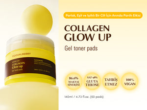 Eqqualberry Collagen Glow Up Gel Toner Pads (60Ea) - Best Price On Stylekorean Arabia Eqqualberry - collagen glow up gel toner 60'lı pad (leke önleyici ve parlatıcı kolajenli ve beyaz trüflü jel tonik ped) 140ml