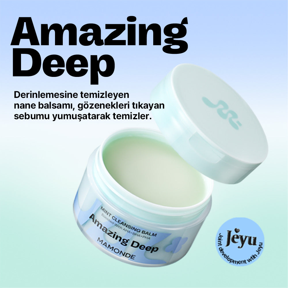 Mamonde - Amazing Deep Mint Cleansing Balm (Siyah Nokta ve Geniş Gözenek Önleyici AHA BHA PHA İçeren Temizleyici Balm) 90ml (%20 Lansman İndirimli)