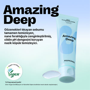 Mamonde - Amazing Deep Mint Cleansing Foam (Geniş Gözenek Önleyici Salisilik Asitli Hafif Alkali Temizleyici) 120ml