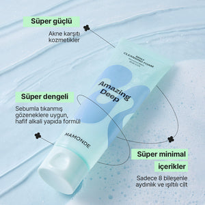 Mamonde - Amazing Deep Mint Cleansing Foam (Geniş Gözenek Önleyici Salisilik Asitli Hafif Alkali Temizleyici) 120ml