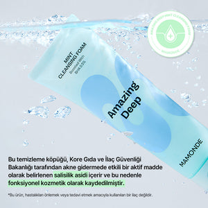 Mamonde - Amazing Deep Mint Cleansing Foam (Geniş Gözenek Önleyici Salisilik Asitli Hafif Alkali Temizleyici) 120ml