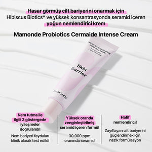 Mamonde - Probiotics Ceramide Intense Cream (Bariyer Koruyucu ve Yoğun Nemlendirici Stabilize Seramidli Krem) 60ml (%20 Lansman İndirimli)