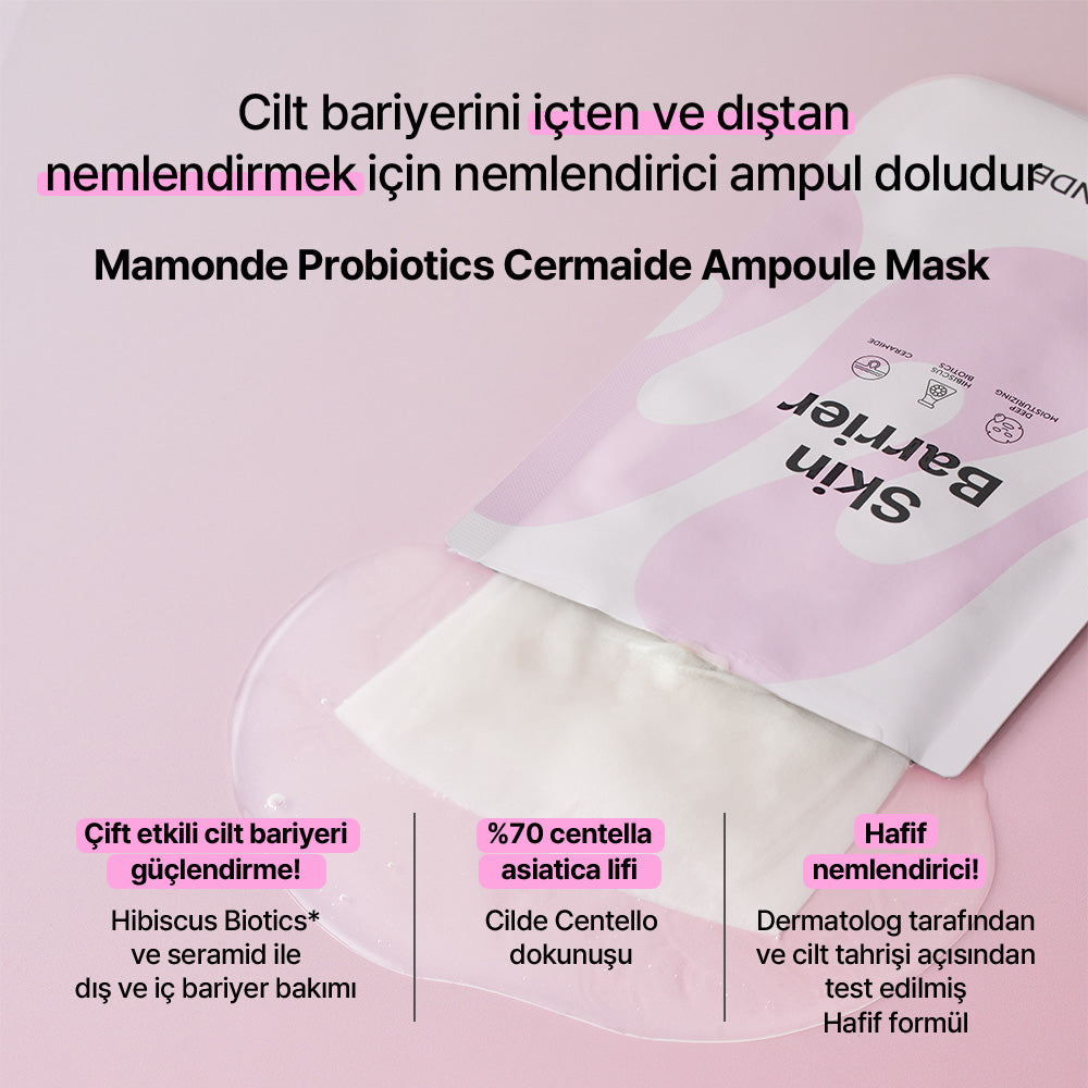 Mamonde - Probiotics Ceramide Ampoule Mask Pack (Bariyer Koruyucu ve Yoğun Nemlendirici Seramidli Ampul Maske) 23ml (%20 Lansman İndirimli)