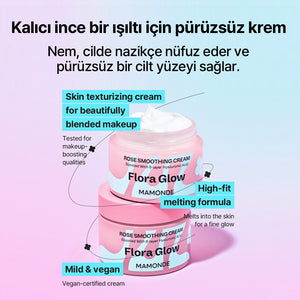 Mamonde - Flora Glow Rose Smoothing Cream (Cildi Pürüzsüz ve Yumuşak Tutan Parlatıcı Gül Peptitli Krem) 50ml (%20 Lansman İndirimli)