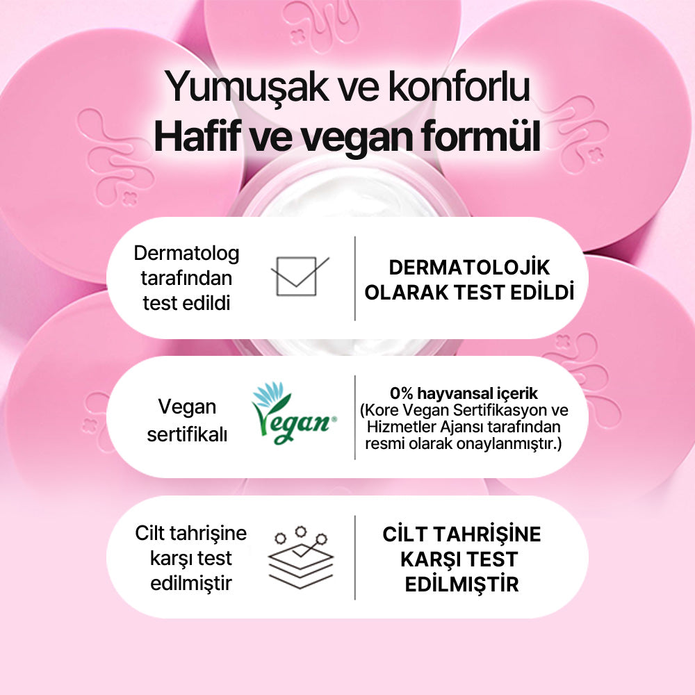 Mamonde - Flora Glow Rose Smoothing Cream (Cildi Pürüzsüz ve Yumuşak Tutan Parlatıcı Gül Peptitli Krem) 50ml (%20 Lansman İndirimli)