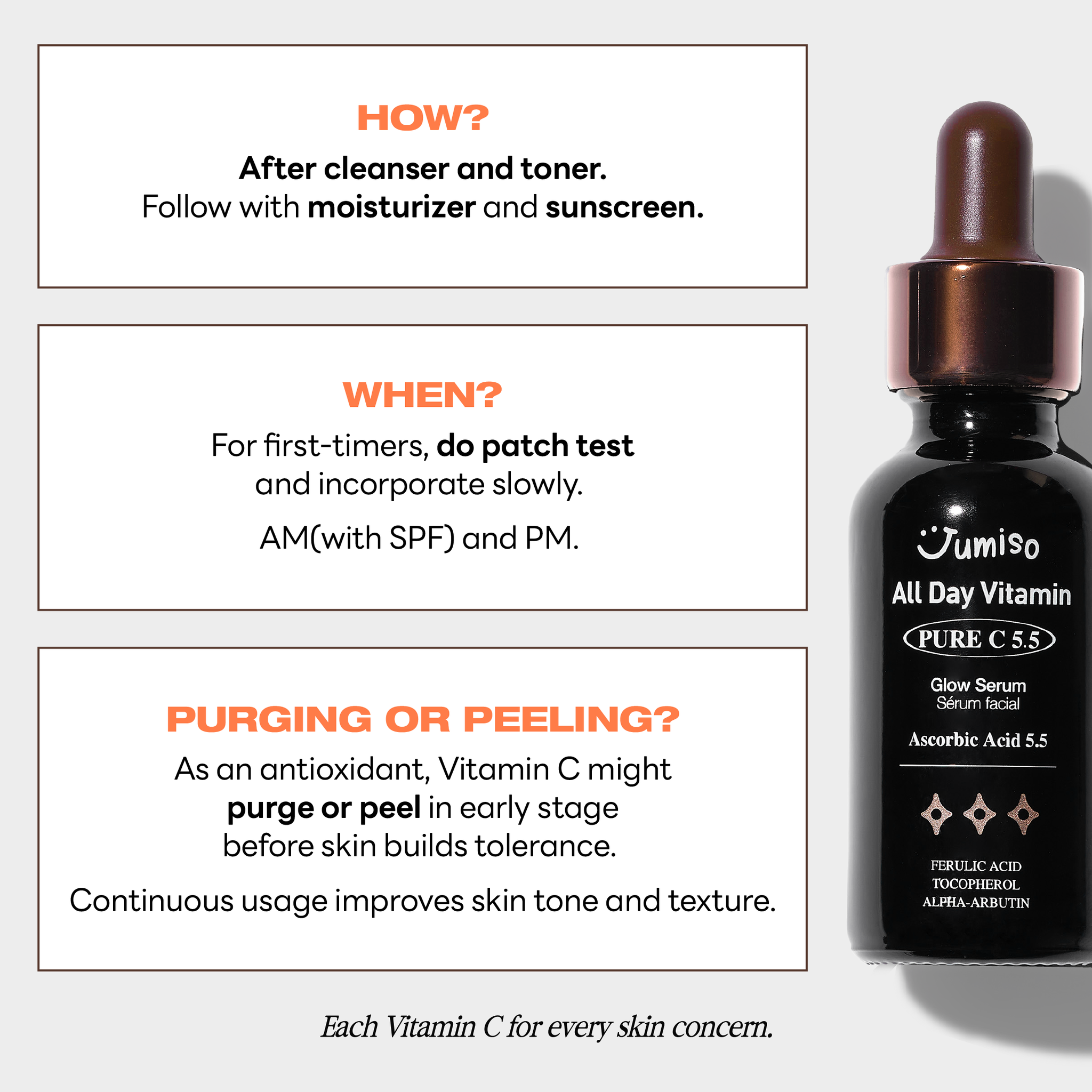 Jumiso - All Day Vitamin Pure C 5.5 Glow Serum (Leke Karşıtı Parlatıcı Saf C Vitamini Serumu) 30ml