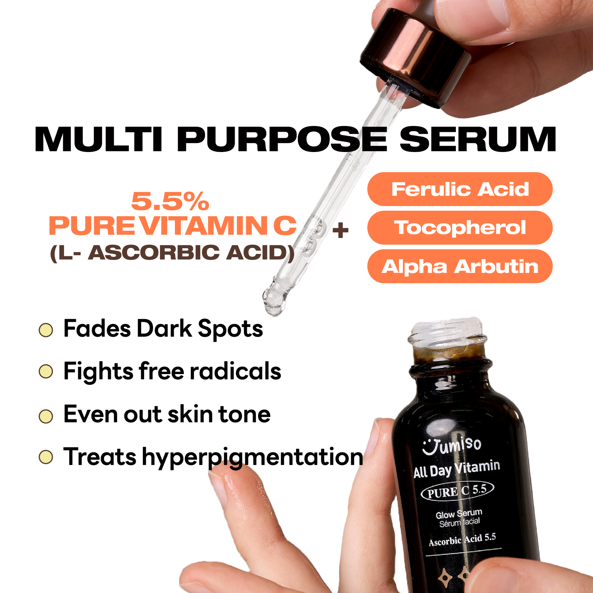 Jumiso - All Day Vitamin Pure C 5.5 Glow Serum (Leke Karşıtı Parlatıcı Saf C Vitamini Serumu) 30ml