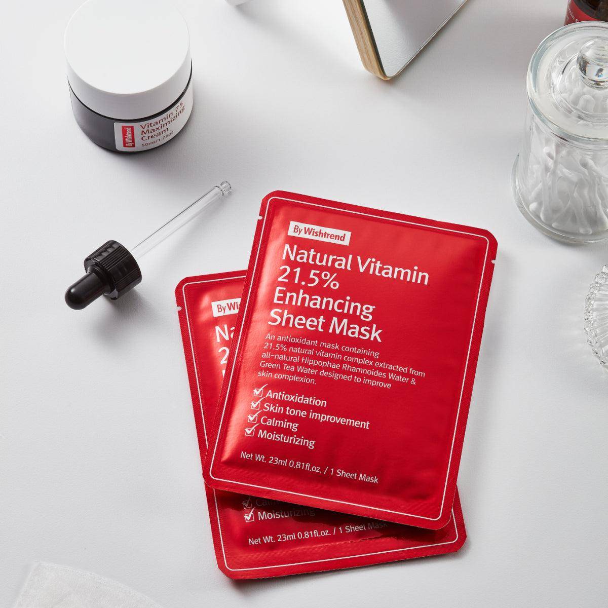 By Wishtrend - Natural Vitamin C21.5% Enhancing Sheet Mask 23gr Maske (Yaprak) Korendy Türkiye 
