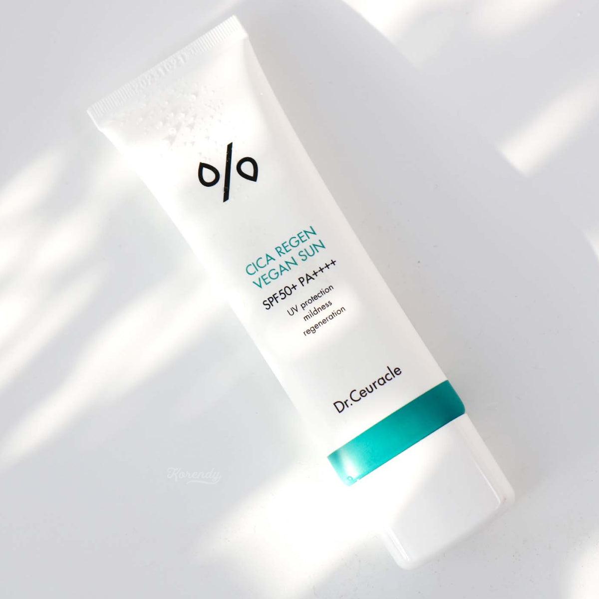 Dr.Ceuracle Cica Regen Vegan Sun SPF PA++++ Yatıştırıcı Kimyasal Filtreli UV Koruyucu Krem ml