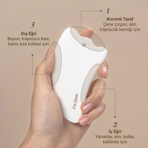 I'm From - Ceramic Gua Sha (Doğal Beyaz Kil Seramik Yüz Masaj Taşı)