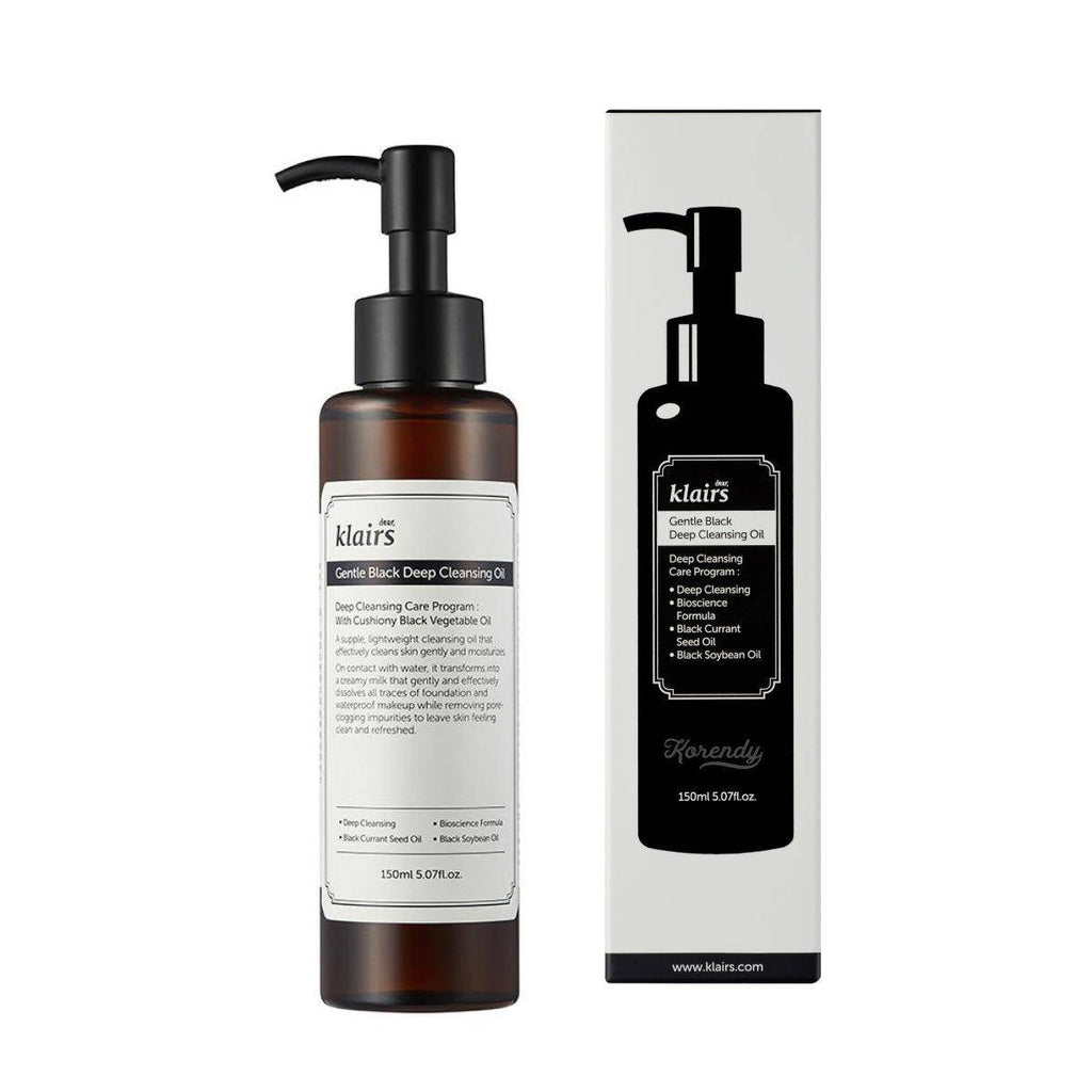 Klairs - Gentle Black Deep Cleansing Oil 150ml Temizleyici (Yağ bazlı) Korendy Türkiye Turkey Kore Kozmetik Kbeauty Cilt Bakım 