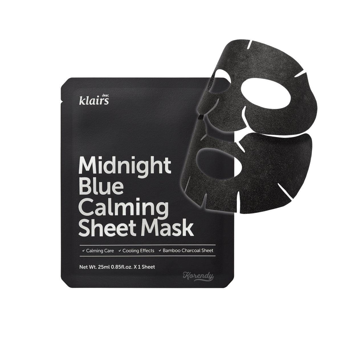 Klairs - Midnight Blue Calming Sheet Mask 25ml Maske (Yaprak) Korendy Türkiye Turkey Kore Kozmetik Kbeauty Cilt Bakım 