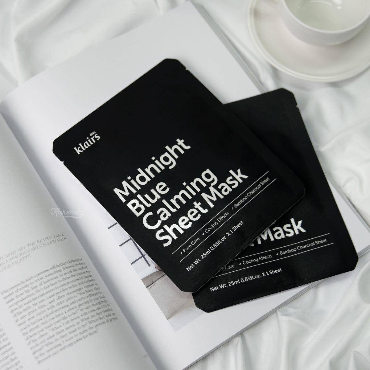 Klairs - Midnight Blue Calming Sheet Mask 25ml Maske (Yaprak) Korendy Türkiye Turkey Kore Kozmetik Kbeauty Cilt Bakım 