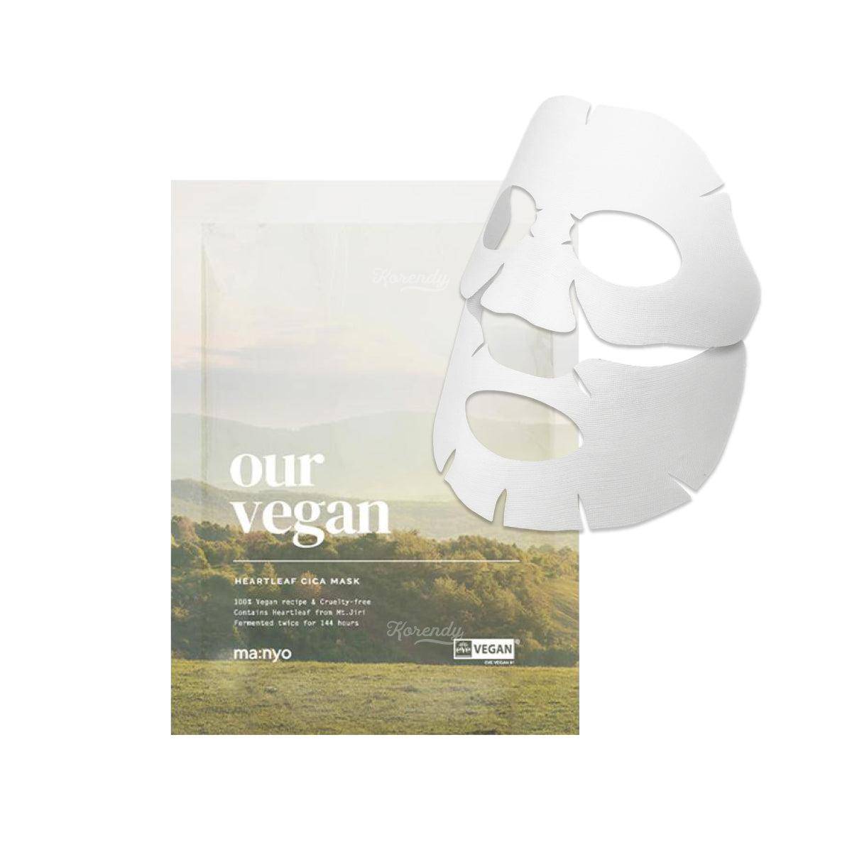 Our Vegan - Heartleaf Cica Mask 25ml Maske (Yaprak) Korendy Türkiye Turkey Kore Kozmetik Kbeauty Cilt Bakım 