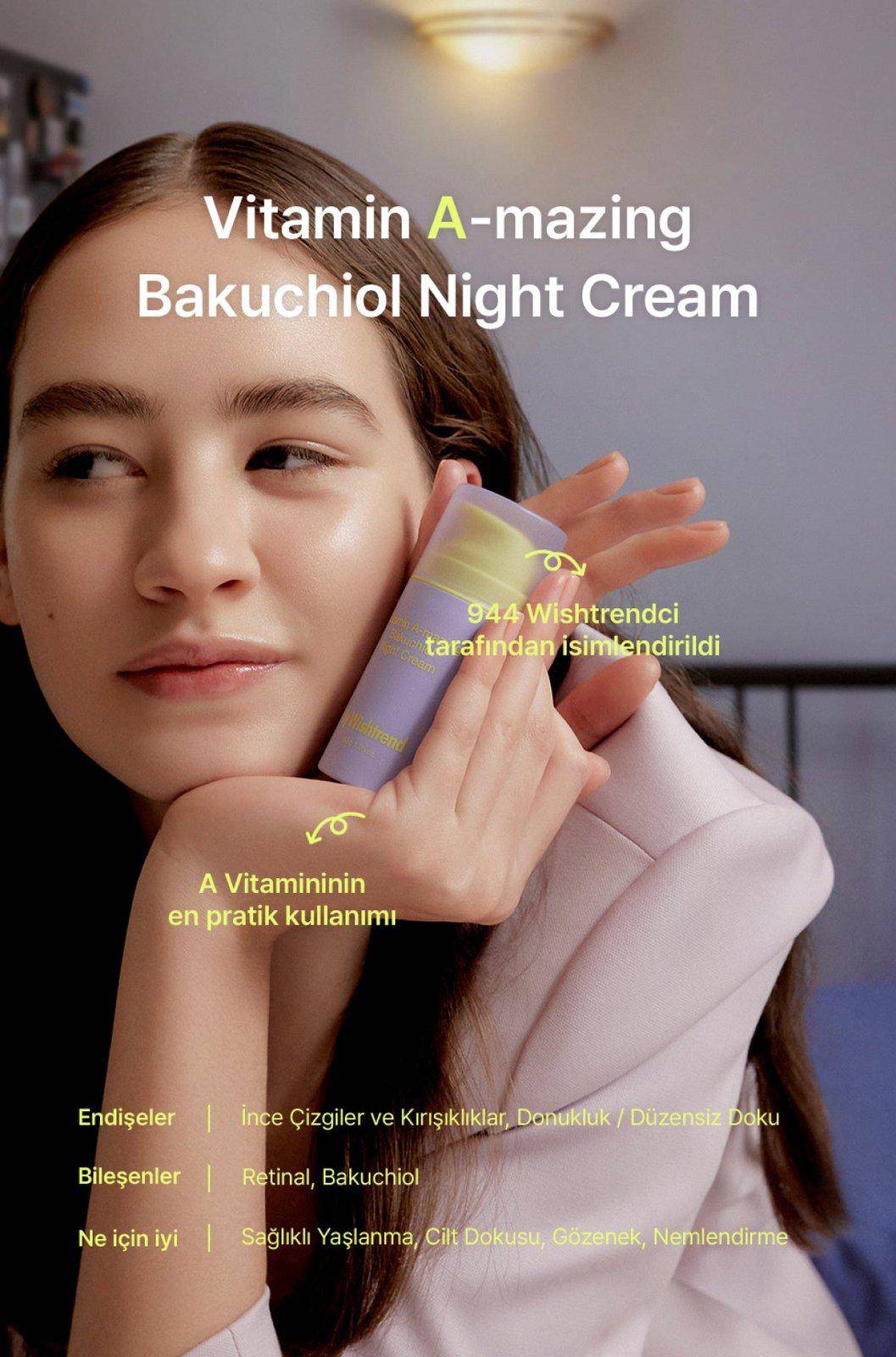 Wishtrend Vitamin A-mazing Bakuchiol Night Cream Kırışıklık Giderici Retinal Krem gr